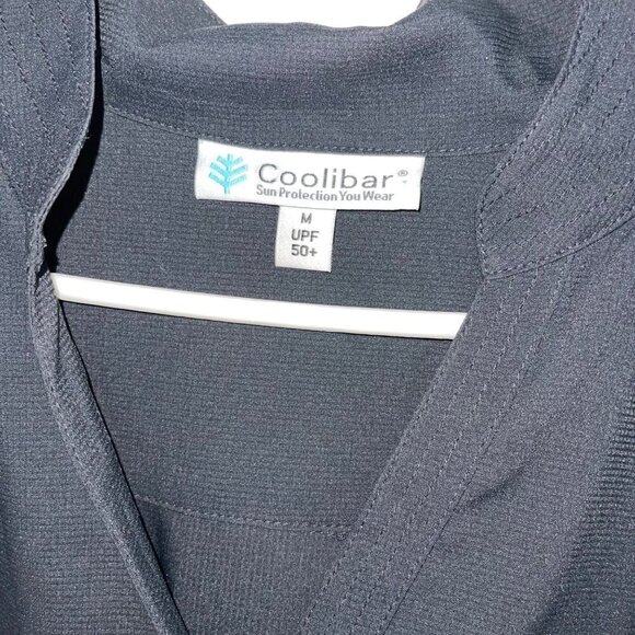 Coolibar Womens Shirt Dress Size Medium Black UPF 50+ Oxford Tab Sleeve New - Picture 3 of 11